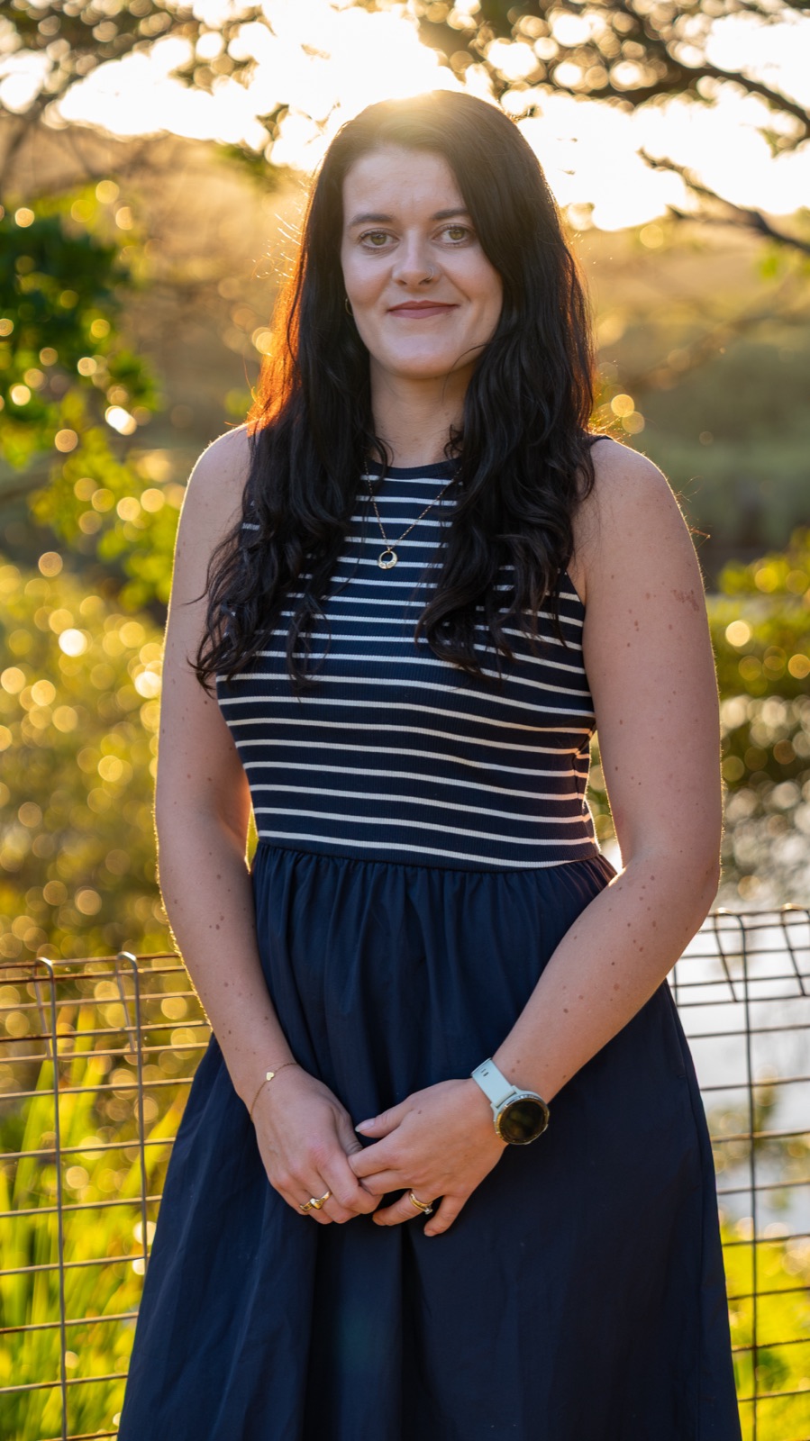 Roisin outdoors in the golden evening light